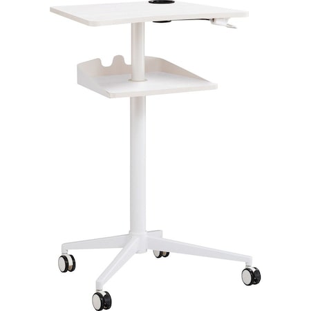 Safco Mobile Workstation, 2-shelf, 25-1/4"x19-3/4"x47-3/4", WE SAF1944WH